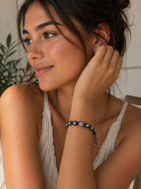 Beaded Macrame Adjustable Bracelet